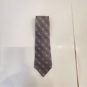 Classic Gray Men's Tie with Yellow Accent Pattern